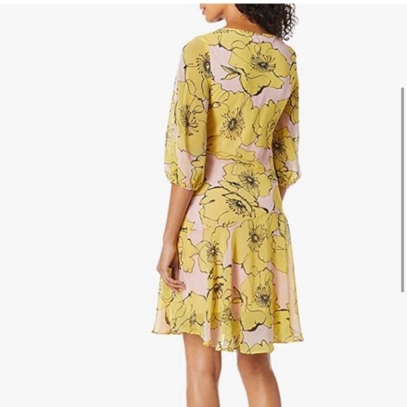 Taylor Floral Yellow and Pink Dress size 8 - Picture 2 of 10